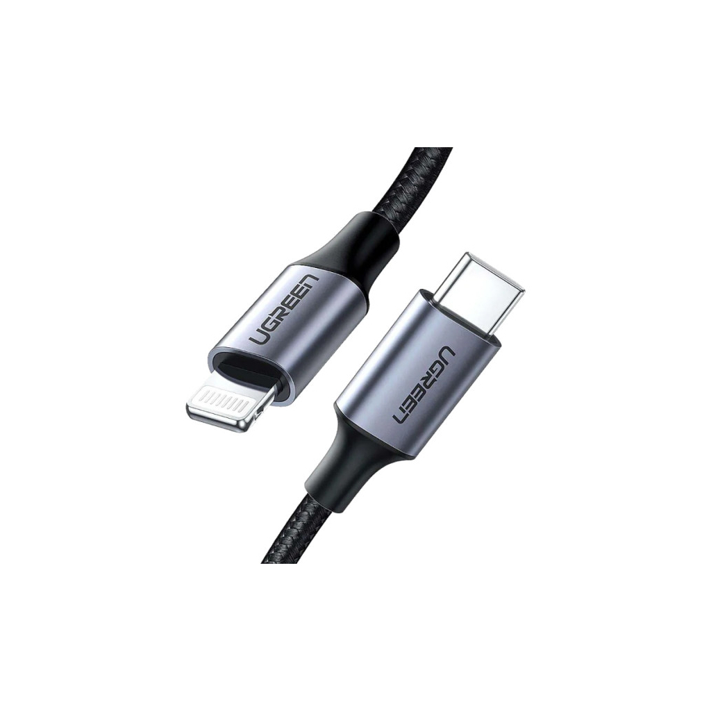 Дата кабель USB-C to Lightning 1.0m 3A 60W US304 black UGREEN (60759) Дата кабель USB-C to Lightning 1.0m 3A 60W US304 black UGREEN (60759)