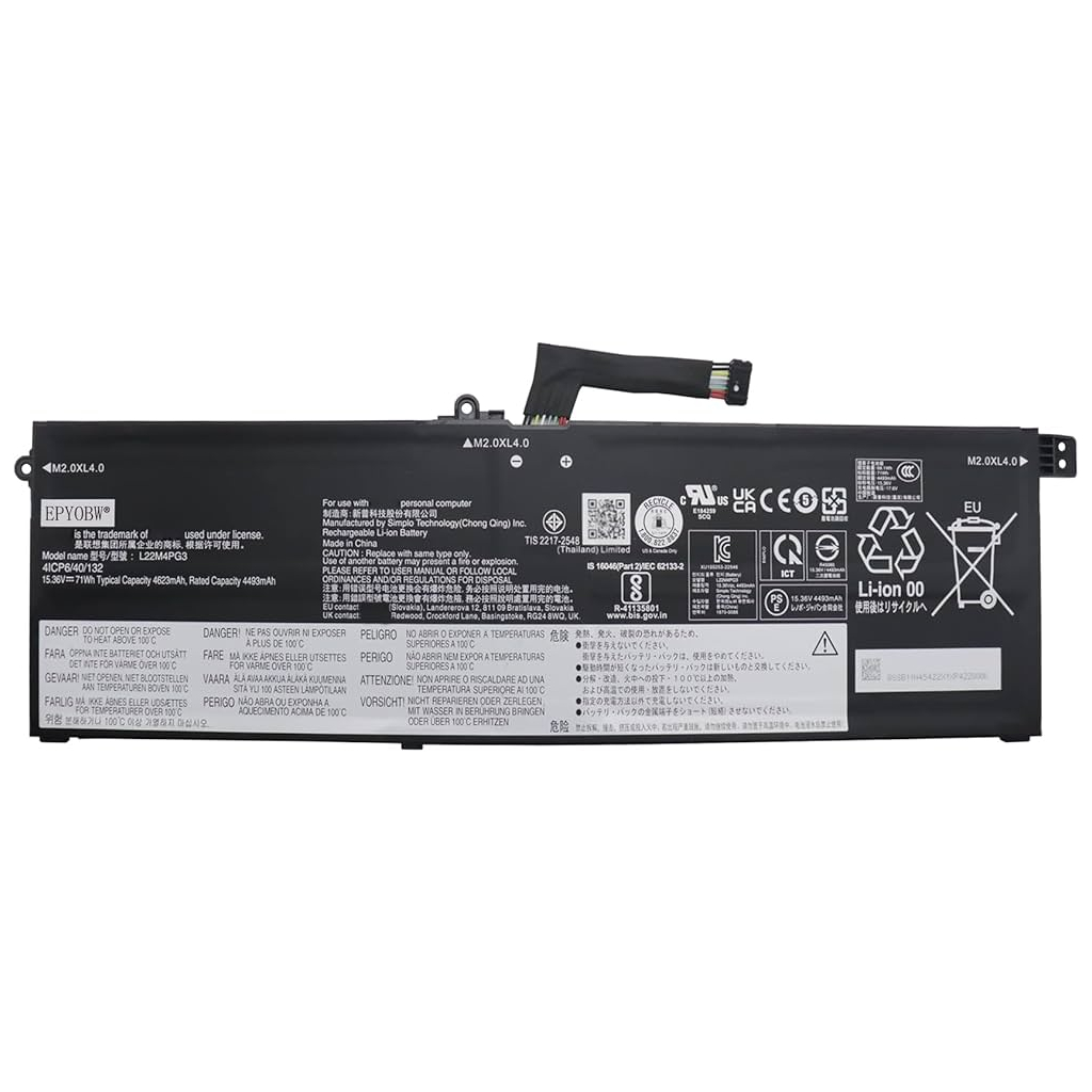 Акумулятор до ноутбука Lenovo ThinkBook 16 G5 L22L4PG3, 71Wh (4623mAh), 4cell, 15.36V, Li-Pol (A71168)