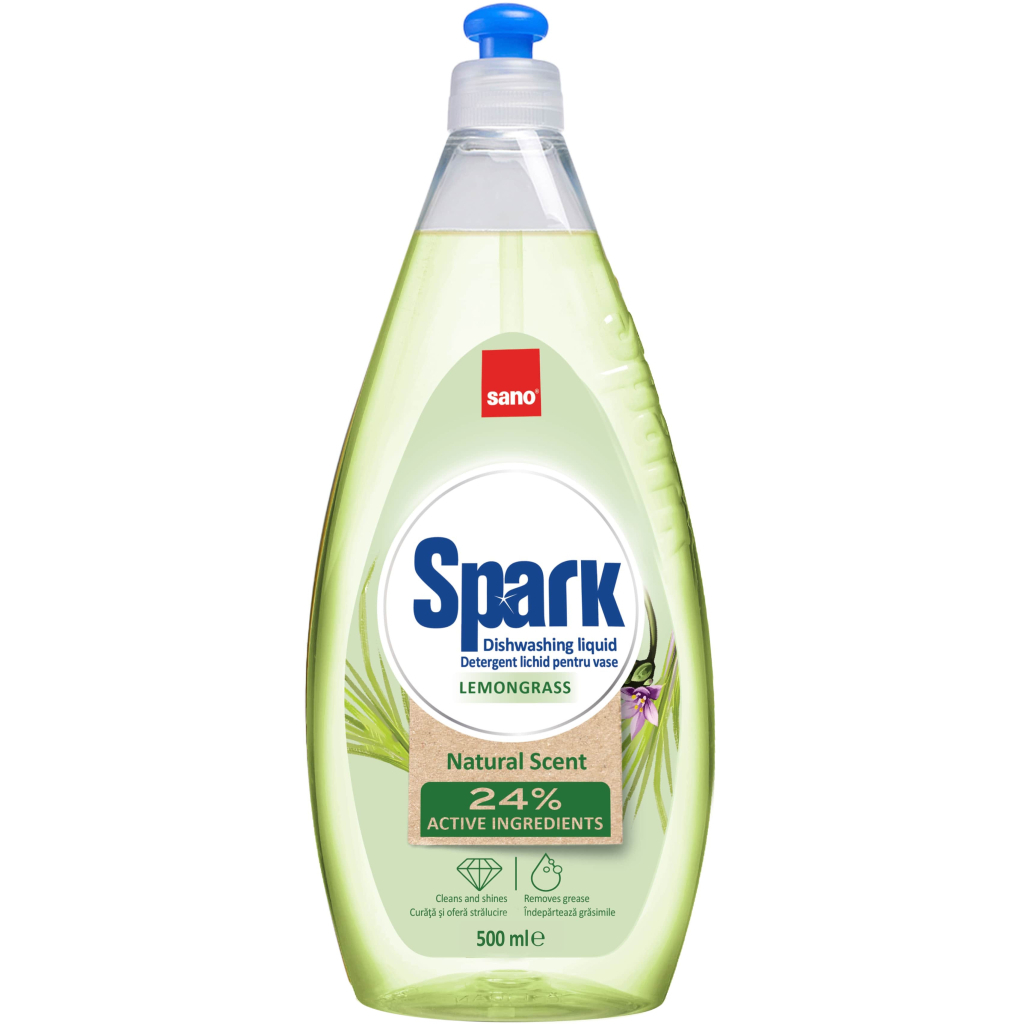 Засіб для ручного миття посуду Sano Spark Лемонграс 500 мл (7290102993376)