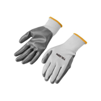 Protective gloves Tolsen polyester with nitrile coating white XXL (11) (45511)