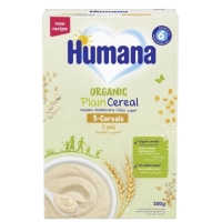 Children's porridge Humana Organic Plain Cereal 5-Cereals dairy-free from 6 months 200 g (4251099602682)