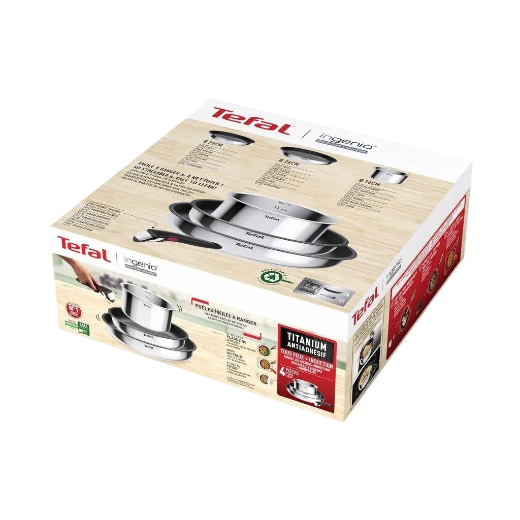 Набір посуду Tefal Ingenio Cook Eat, 4 предмети (L881S404) Набір посуду Tefal Ingenio Cook Eat, 4 предмети (L881S404)