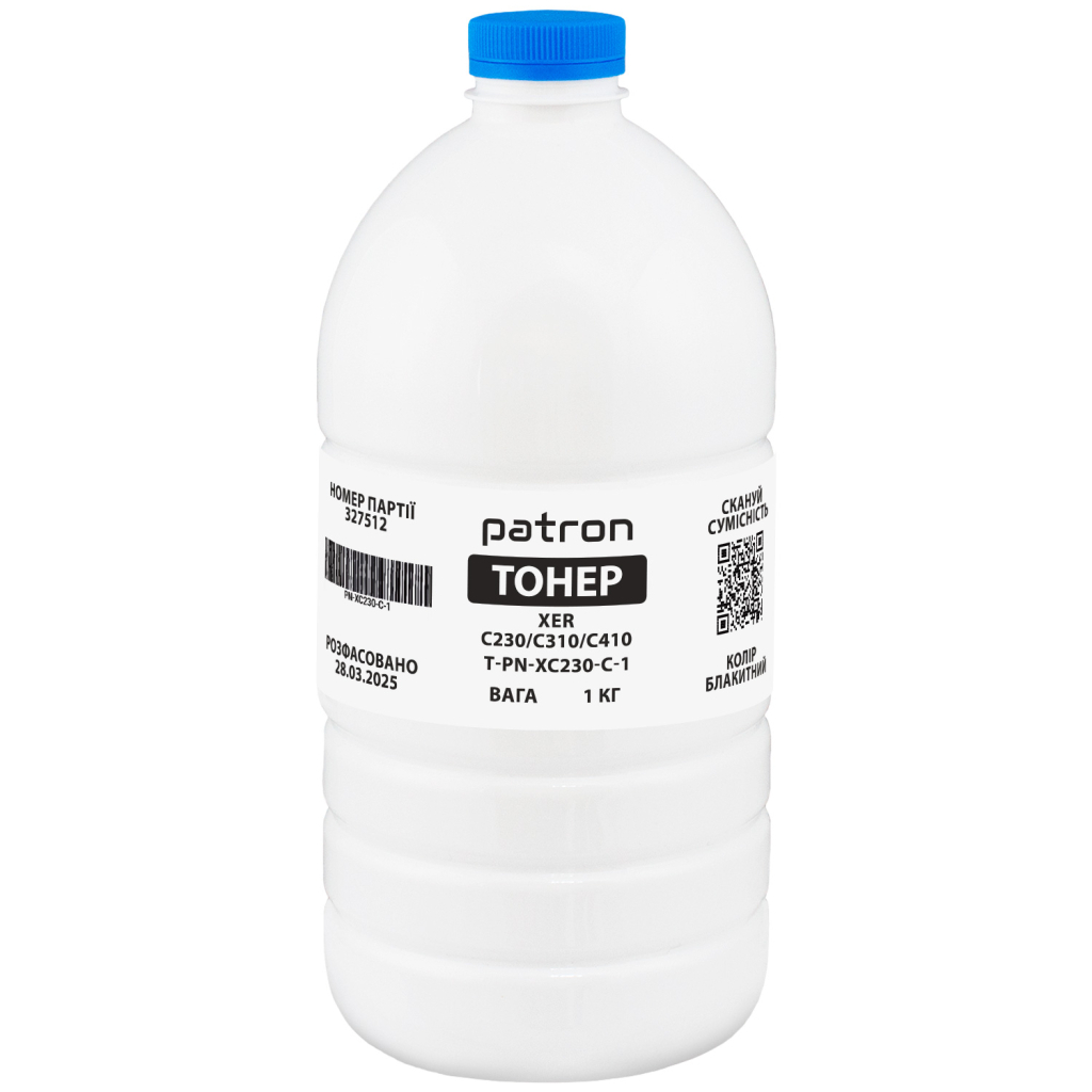 Тонер XER C230/C310/C410 1 кг, Cyan Patron (PN-XC230-C-1)