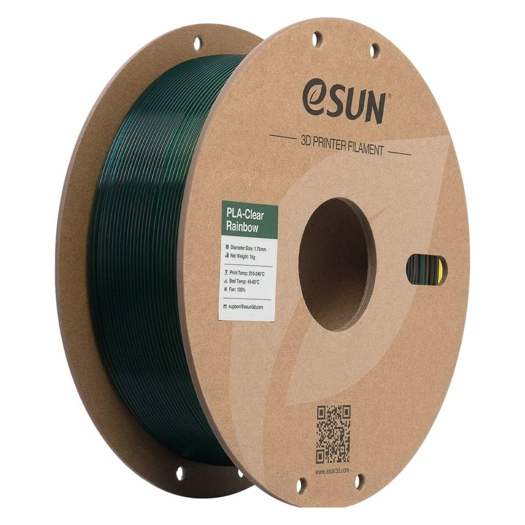 Пластик для 3D-принтера eSUN PLA Clear Rainbow 1,75mm 1kg Transl RAINBOW B (PLA-CLRB175T-RBB1P1)