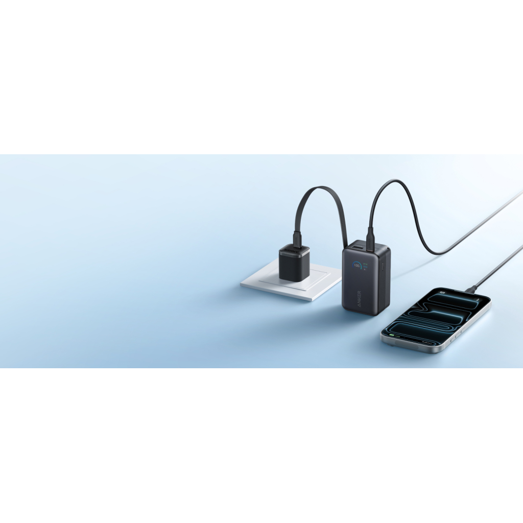 Повербанк Anker 10000mAh Nano 45W Built-In USB-C Cable Black (A1638H11)