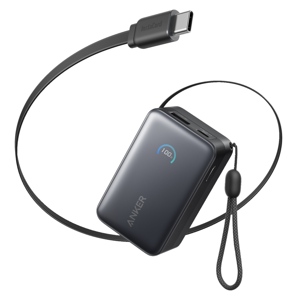Батарея універсальна Anker 10000mAh Nano 45W Built-In USB-C Cable Black (A1638H11)