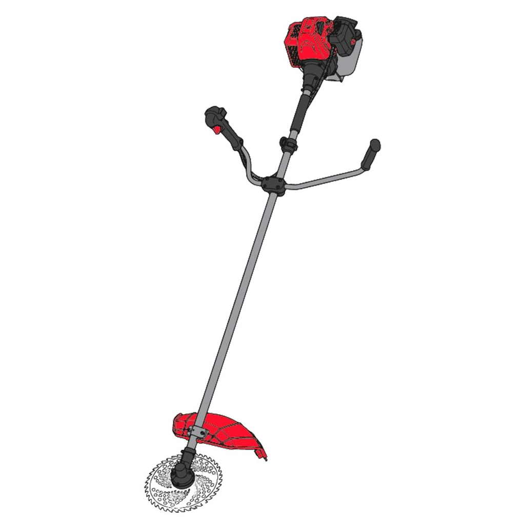 Тример садовий Vitals Master, BK 523n ES, 1.5kW/2.0к.с., 52см³, 25.5см, ніж/ліска 43см, електростартер, 9.7кг (243552)
