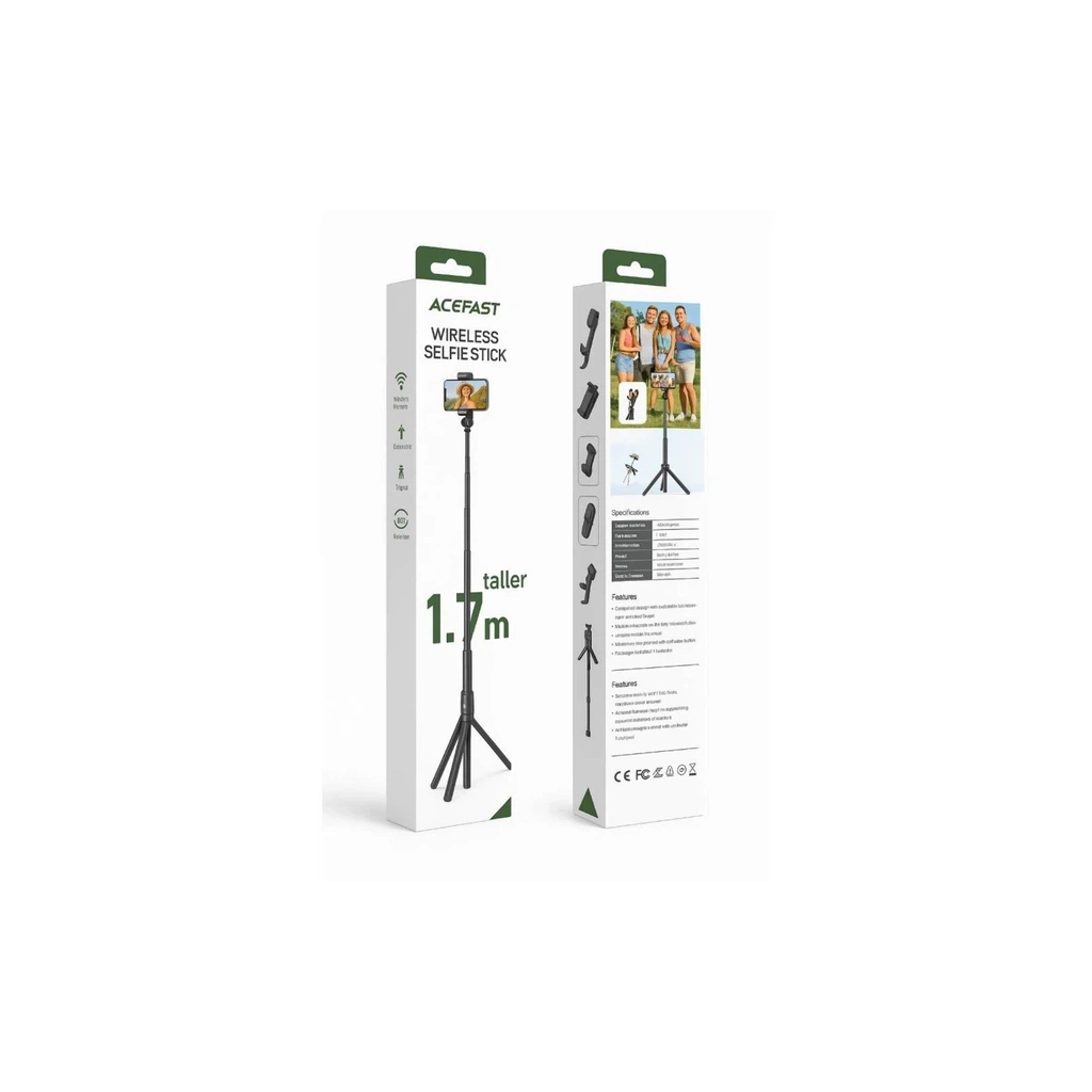 Штатив Acefast E31 selfie stick with automatic tripod Black (6974316284888)