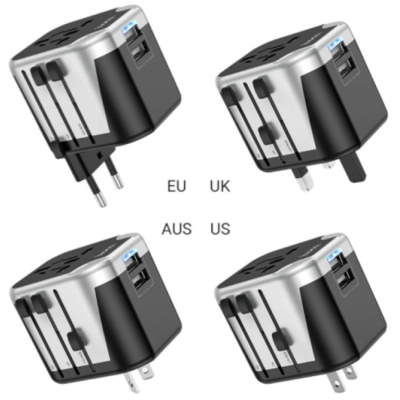 Мережевий фільтр живлення HOCO AC5 1 роз, 2 USB, 1,5м, Black/Gray (AC5ABG)