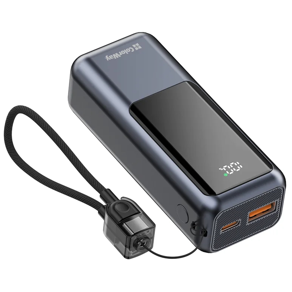 Повербанк ColorWay 10 000 mAh Urban PD/22.5W, QC/4.0, Gray (CW-PB100LP03GR) Повербанк ColorWay 10 000 mAh Urban PD/22.5W, QC/4.0, Gray (CW-PB100LP03GR)