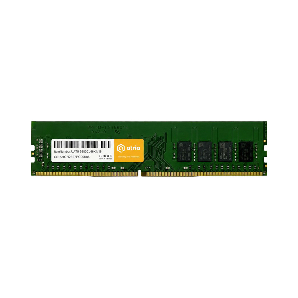 Модуль пам'яті для комп'ютера DDR5 16GB 6000 MHz ATRIA (UAT56000CL46K1/16) Модуль пам'яті для комп'ютера DDR5 16GB 6000 MHz ATRIA (UAT56000CL46K1/16)