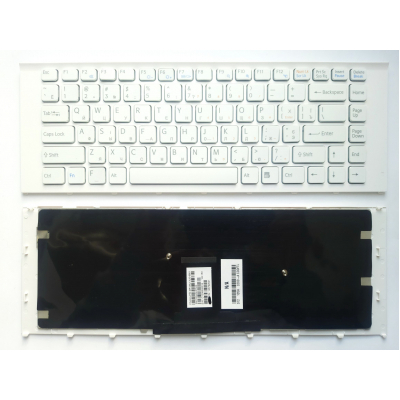 Sony VPC-EA Series laptop keyboard white with white frame RU (148792471/V081678F/550102L13-203-G/V2)