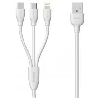 Дата кабель USB 2.0 AM to Lightning + Micro 5P + Type-C 1.0m white Remax (RC-109TH-WHITE)