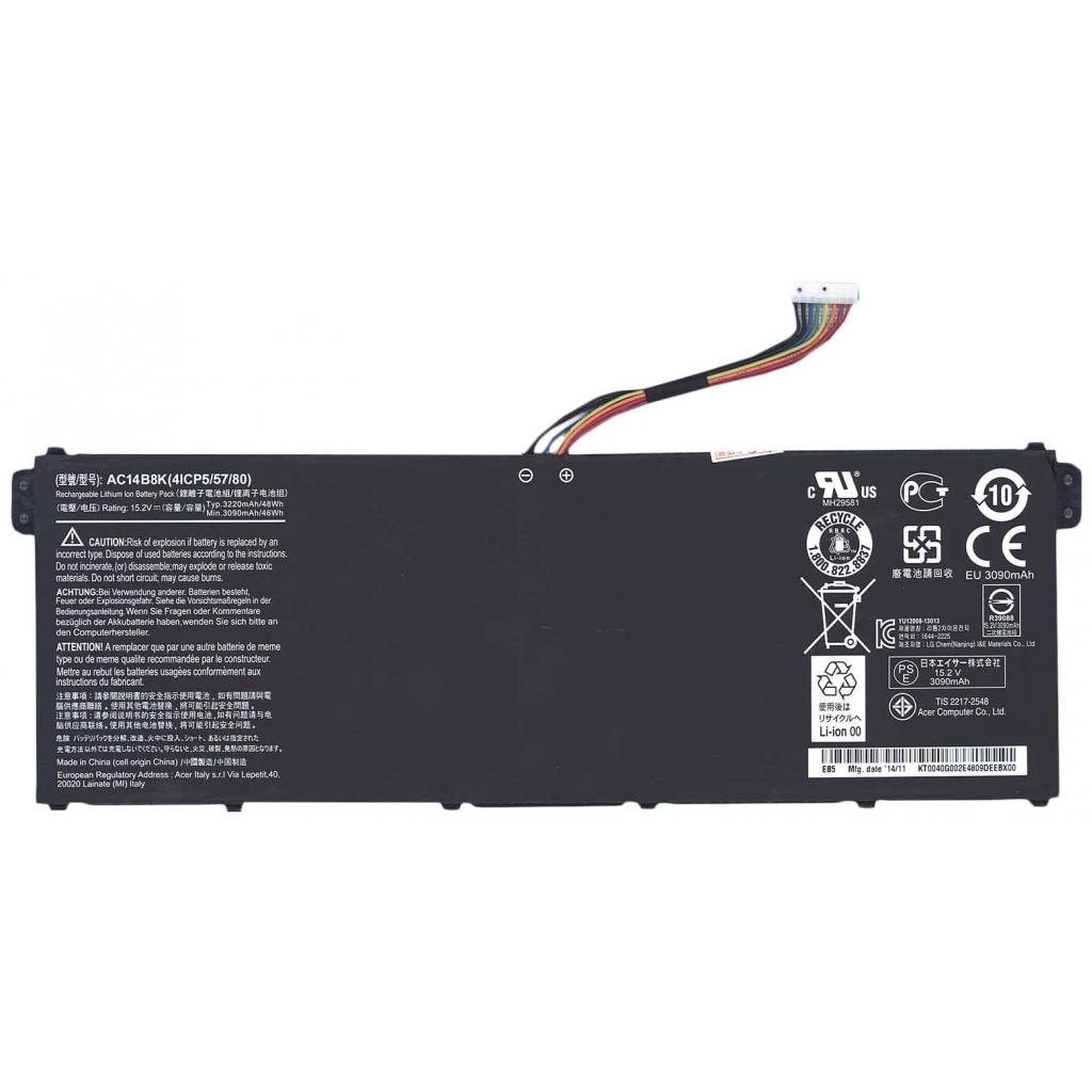 Акумулятор до ноутбука Acer AC14B8K, 3220mAh (48Wh), 4cell, 15.2V, Li-ion (A47255) Акумулятор до ноутбука Acer AC14B8K, 3220mAh (48Wh), 4cell, 15.2V, Li-ion (A47255)