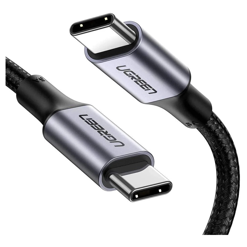 Дата кабель USB-C to USB-C 2.0m US316 100W 5A Alum. (Black) Ugreen (70429)