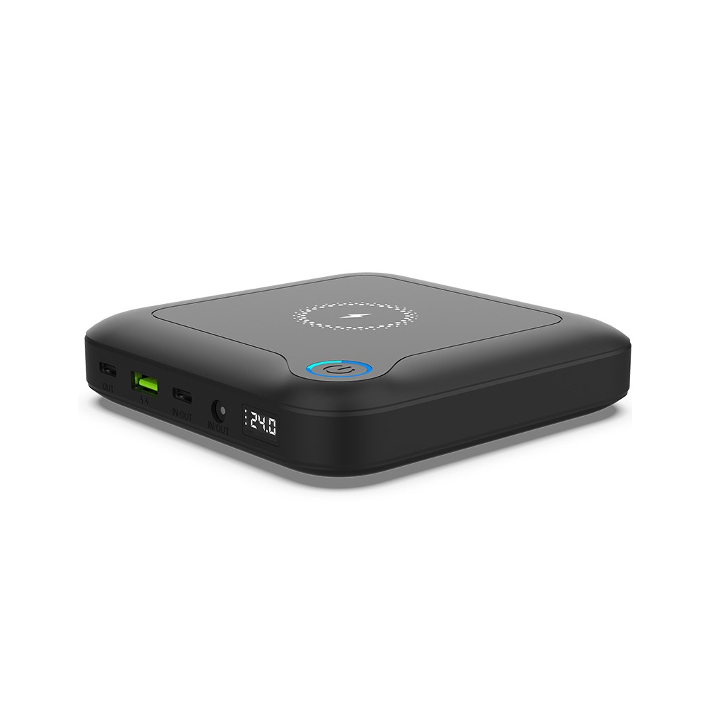 Повербанк PowerPlant 24000mAh, PD/60W, DC 12-24V 9 connectors, QC/3.0, USB-C*2, USB-A, Wireless (PB930463)