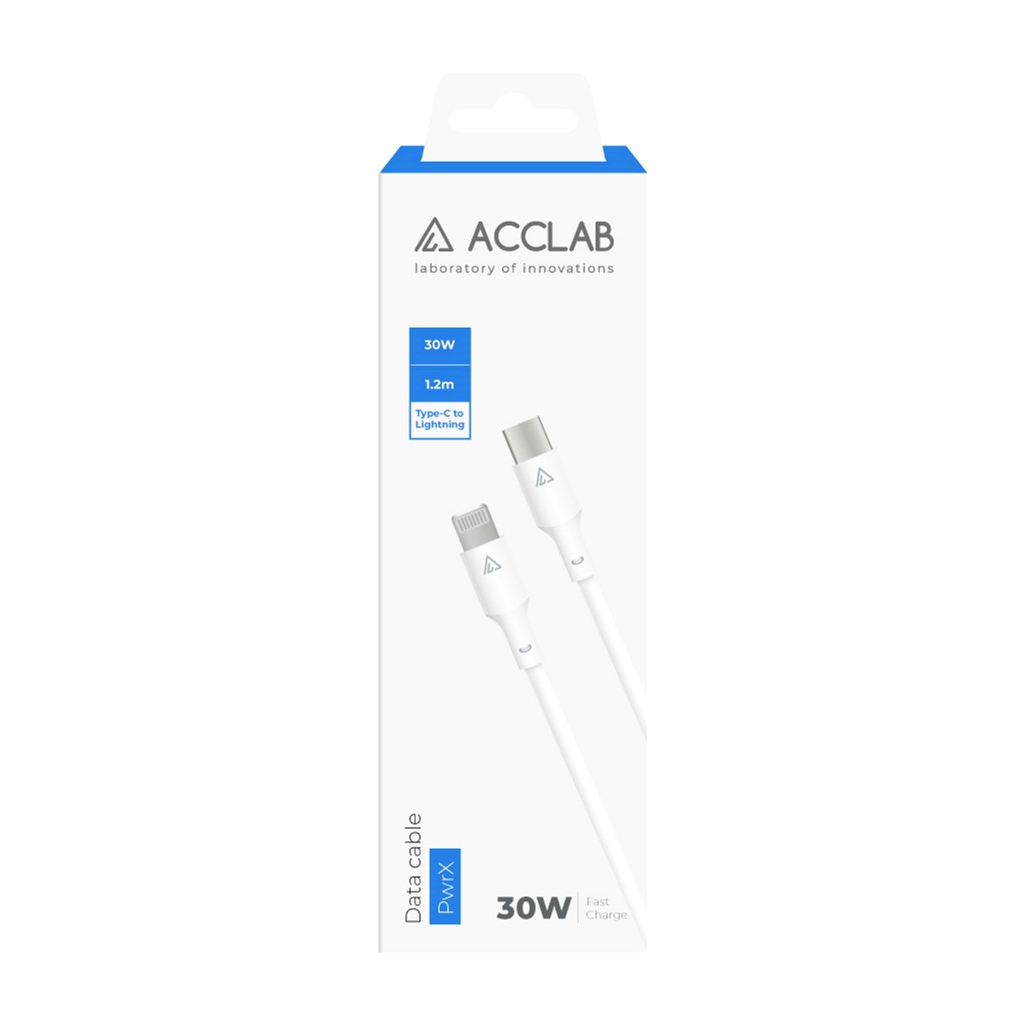 Дата кабель USB-C to Lightning 1.2m PwrX 30W ACCLAB (1283126559556) Дата кабель USB-C to Lightning 1.2m PwrX 30W ACCLAB (1283126559556)