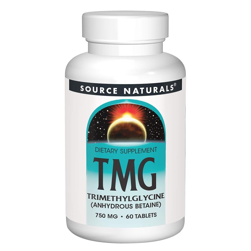 Амінокислота Source Naturals Триметилгліцин, ТМГ, TMG, 750 мг, 60 таблеток (SN0876)