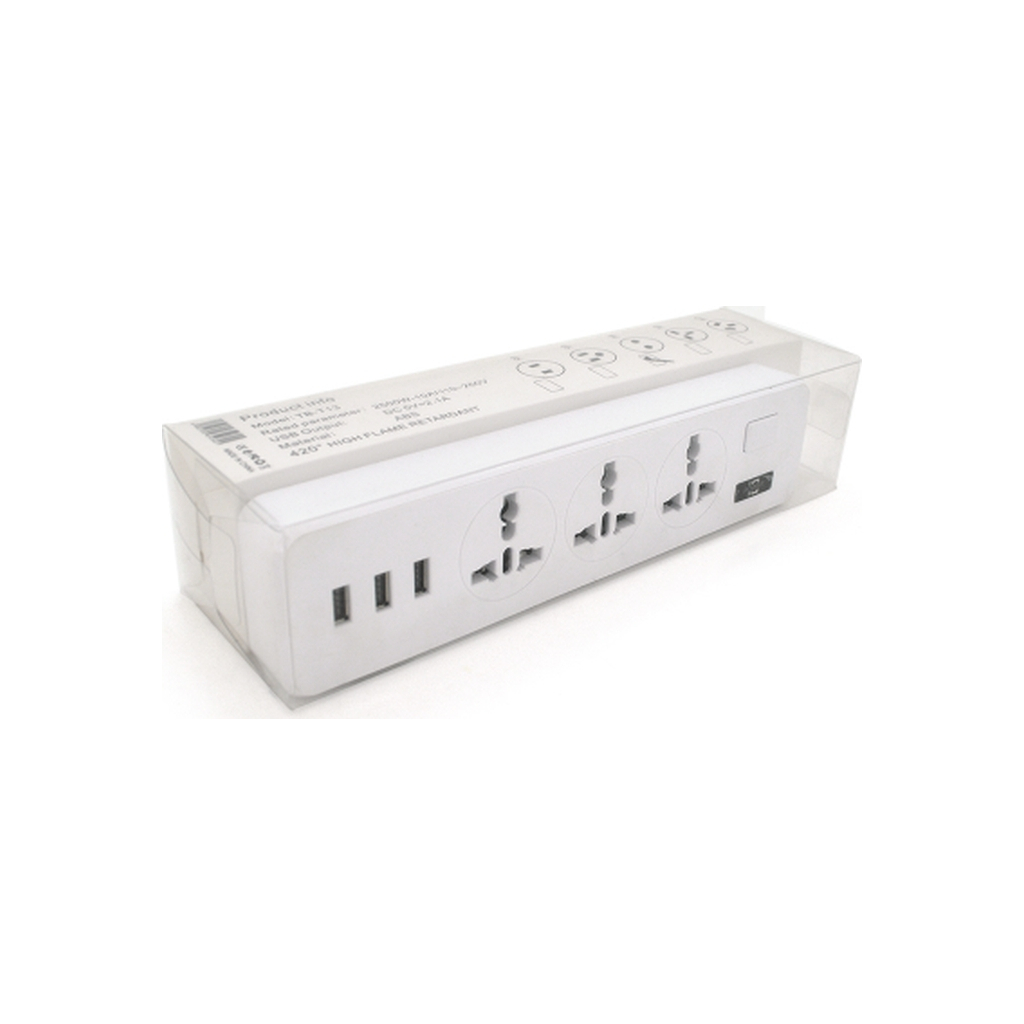 Мережевий фільтр живлення Voltronic TВ-Т13, 3роз, 3*USB White (ТВ-Т13-White) Мережевий фільтр живлення Voltronic TВ-Т13, 3роз, 3*USB White (ТВ-Т13-White)