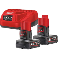 Набір акумулятор + зарядний пристрій Milwaukee Li-Ion M12 NRG-402, 2x4Ah + ЗП (4933459211)