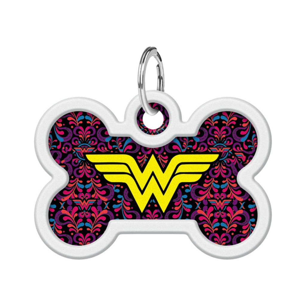 Адресник для тварин WAUDOG Smart ID з QR паспортом "Чудо жінка 3", кістка 40х28 мм (0640-1018)