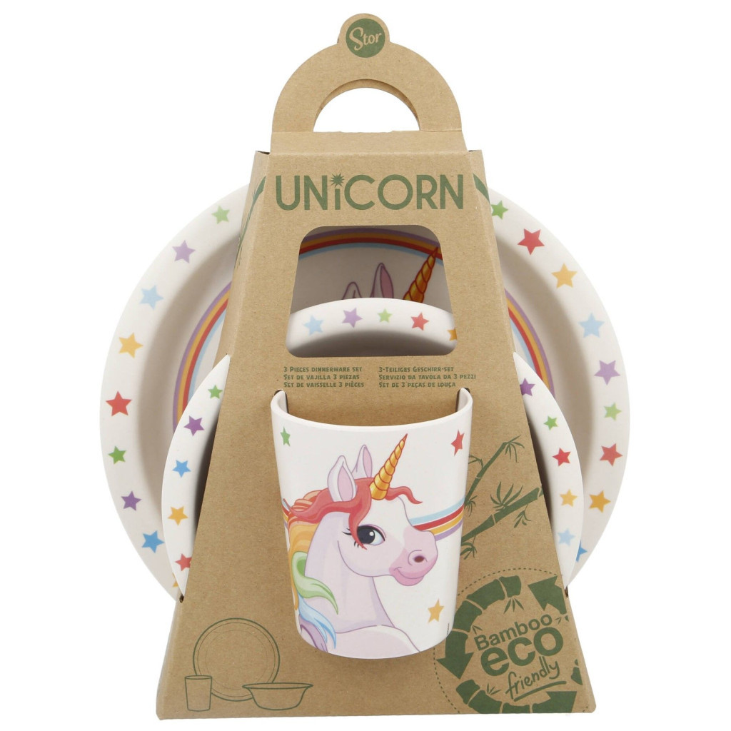 Набір дитячого посуду Stor Unicorns, Bamboo Set (Stor-01005)
