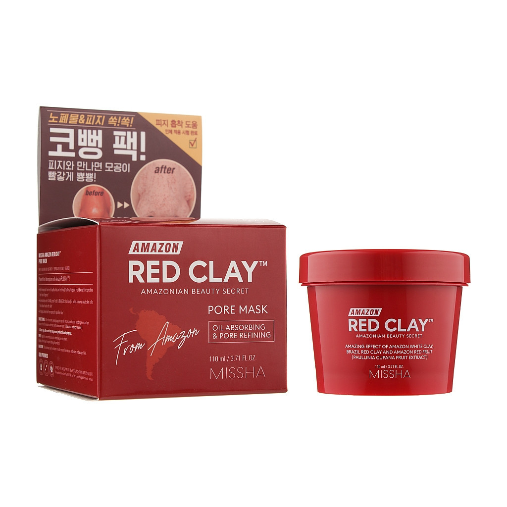 Маска для обличчя Missha Amazon Red Clay Pore Mask На основі червоної глини 110 мл (8809643534987)