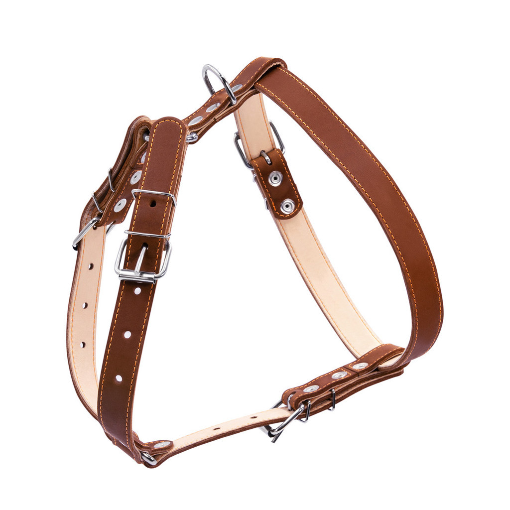 Шлея для собак Collar подвійна для середніх порід Ш 25 мм А:49-68 см В:68-80 см коричнева (06426)