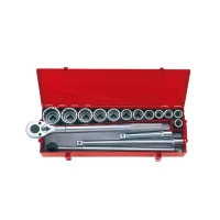 Set of tools KING TONY 3/4", 7/8"- 2", 16 pcs. 12-sided, with charm (6016SR)