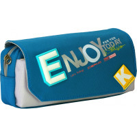 Cool For School pencil case 2 compartments with a pocket Blue (CF6920-blue)