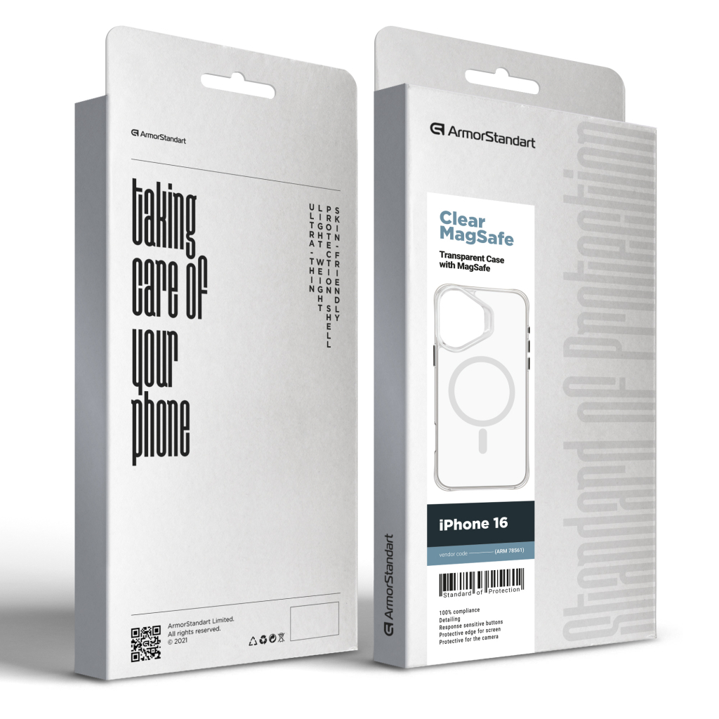Чохол до мобільного телефона Armorstandart Clear Magsafe Apple iPhone 16 Tansparent (ARM78561) Чохол до мобільного телефона Armorstandart Clear Magsafe Apple iPhone 16 Tansparent (ARM78561)