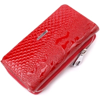 Purse Karya Made of lacquered textured leather Red (21428)