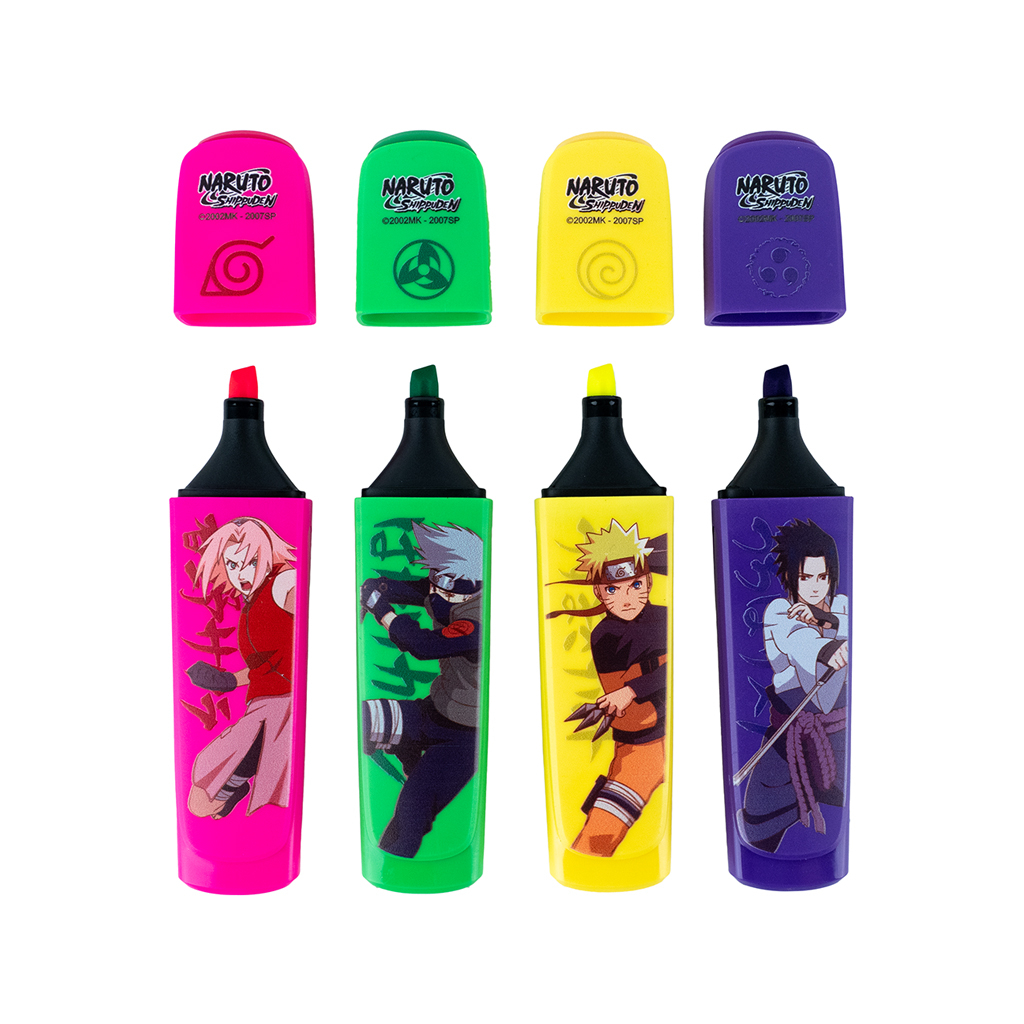 Набір маркерів Kite Highlighter Naruto, набір з 4-х кольорів (NR24-444)