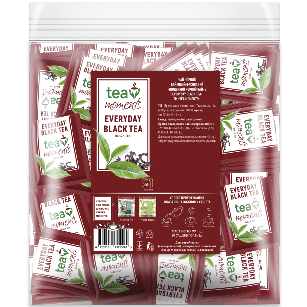 Чай Tea Moments Everyday Black Tea чорний 50х1.8 г (tm.01589)
