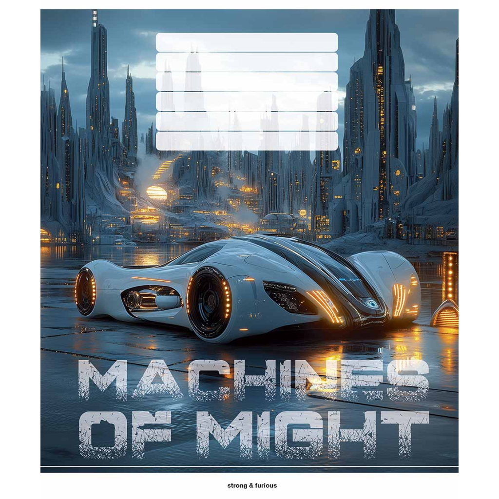 Зошит Школярик Machines of might 18 аркушів клітинка (018-3517K)