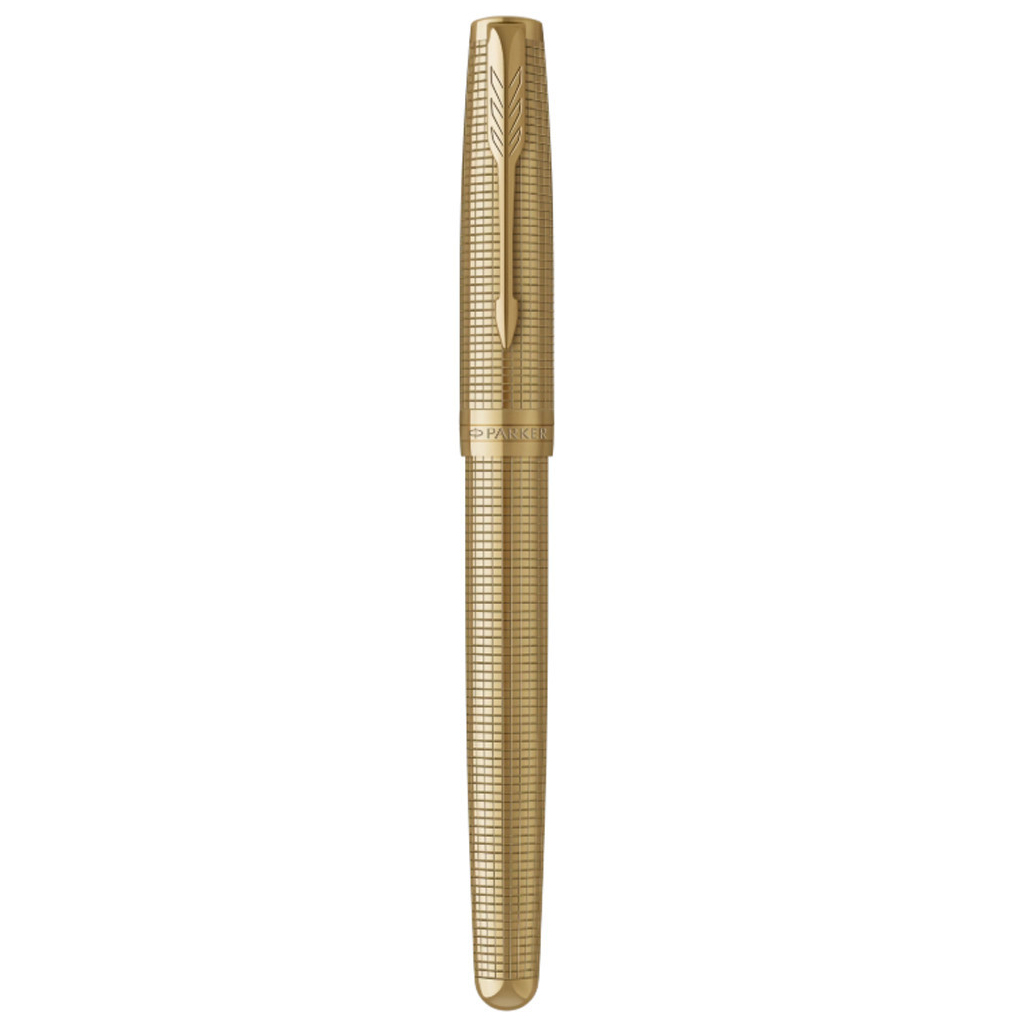 Ручка пір'яна Parker SONNET 17 SE Cisele Gold GT FP18 F + бархатний чохол (68 611)