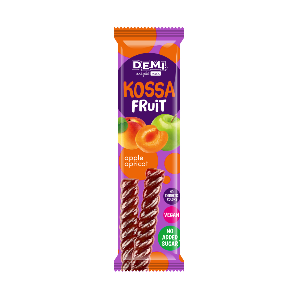 Цукерка Demi Kossa Fruit Пастила фруктова з смаком абрикос 15 г (de.21463) Цукерка Demi Kossa Fruit Пастила фруктова з смаком абрикос 15 г (de.21463)