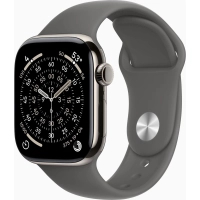 Смарт-годинник Apple Watch Series 11 GPS + Cellular 42mm Natural Titanium Case with Stone Grey Sport Band - M/L (MF8N4RK/A)