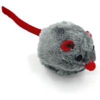 Cat Toy Hippie Pet Gray Mouse with Red Tail 6cm (HIPCT14419)