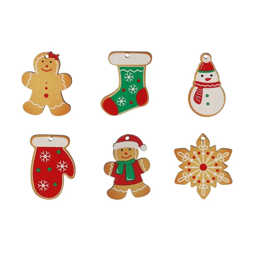 Прикраса декоративна Chomik Новорічні атрибути, дерево, 18шт, кольорові (5900779897052_1) Прикраса декоративна Chomik Новорічні атрибути, дерево, 18шт, кольорові (5900779897052_1)