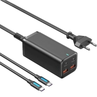 Зарядний пристрій VENTION 2xUSB-C PD100W + 2xUSB QC3.0 18W GaN black (FBSBG-EU)