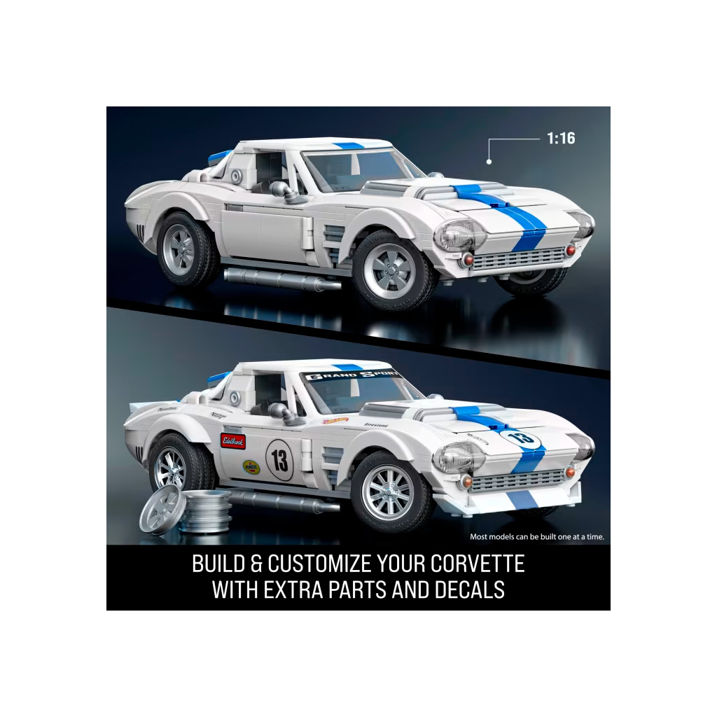 Машина Hot Wheels Brick Shop Elite Corvette Grand Sport 918 деталей (JGR31) Машина Hot Wheels Brick Shop Elite Corvette Grand Sport 918 деталей (JGR31)