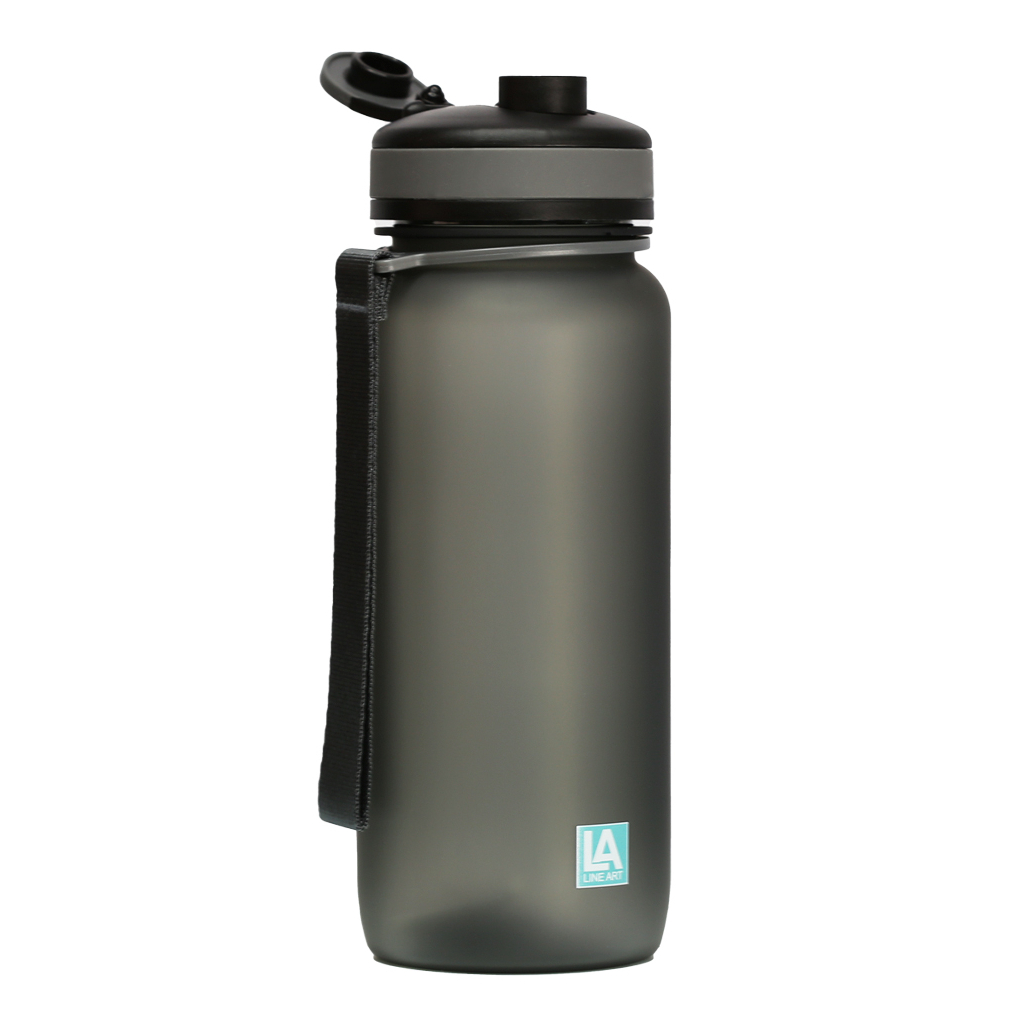 Пляшка для води Line Art Flores 650 мл сірий (60014218LA-07)