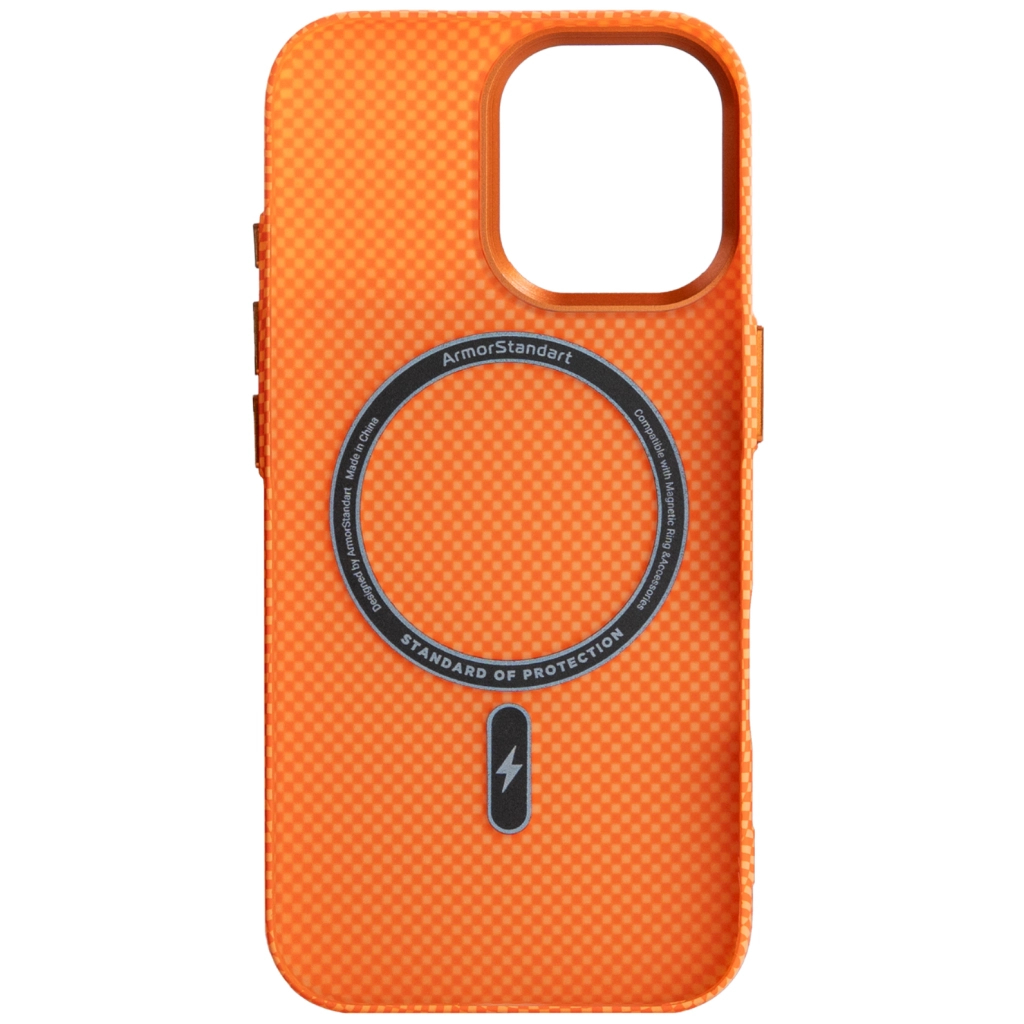 Чохол до мобільного телефона Armorstandart LikeCarbon2 MagCase Apple iPhone 16 Pro Max Kevlar Orange (ARM88595) Чохол до мобільного телефона Armorstandart LikeCarbon2 MagCase Apple iPhone 16 Pro Max Kevlar Orange (ARM88595)