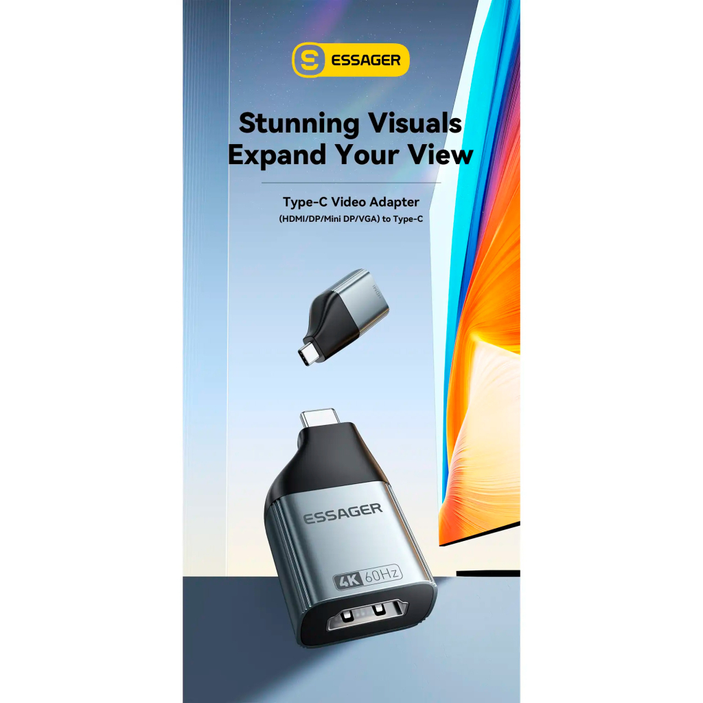 Перехідник HDMI F to USB-C M 4K60Hz Essager (EZJHD60-MJ0G-P)