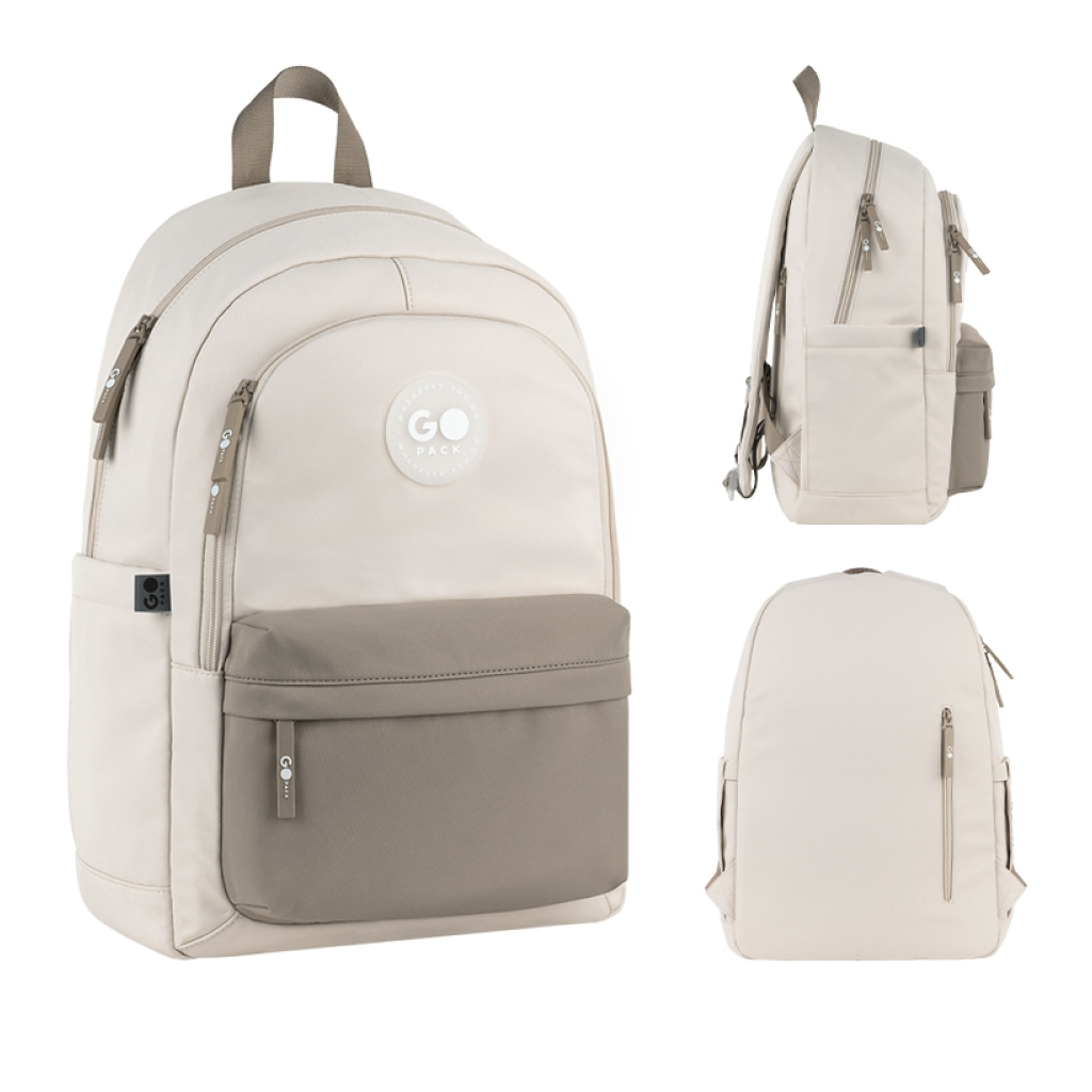 Рюкзак шкільний GoPack Education Teens 141L бежевий, коричневий (GO26-141L-1)