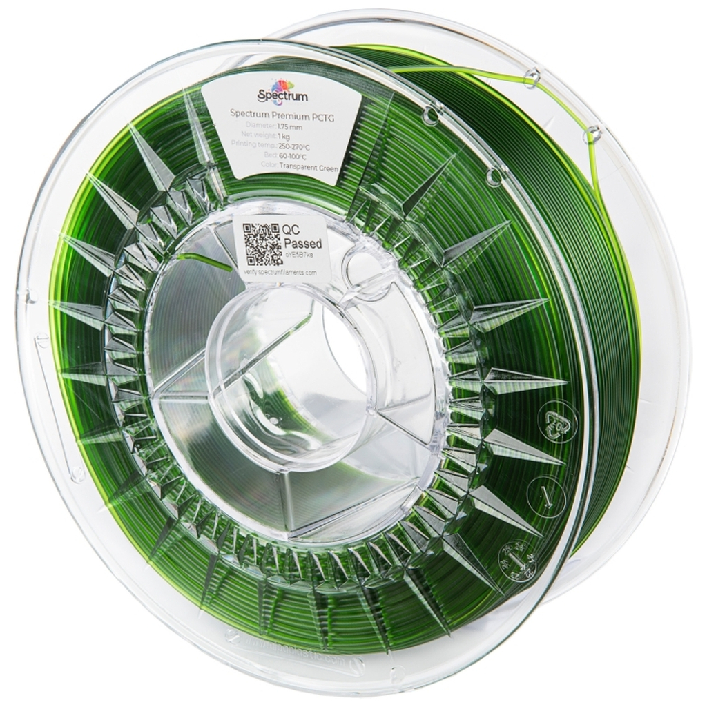 Пластик для 3D-принтера Spectrum PCTG Premium Transparent 1.75mm 1kg Green (80735)