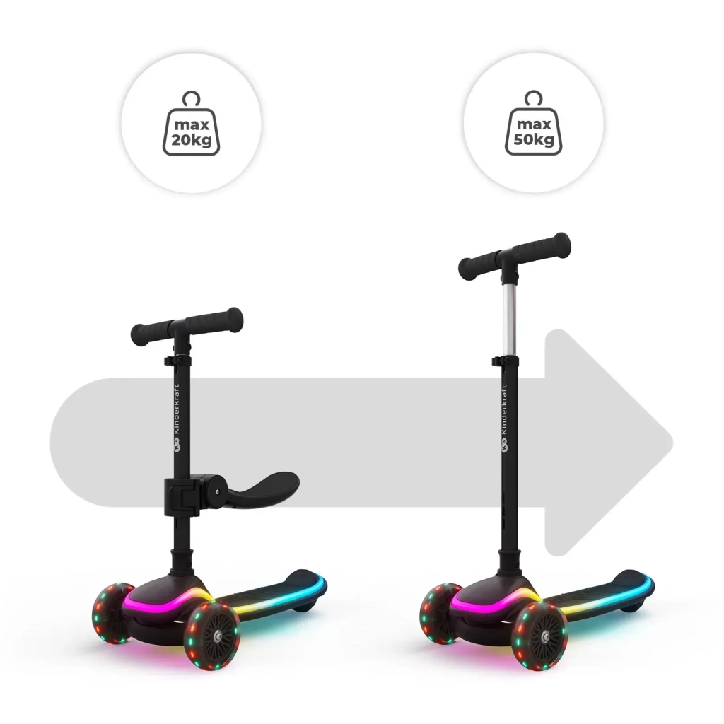 Самокат Kinderkraft 2-в-1 Raket Up Black (KRRAUP00BLK0000) (5902533930029)