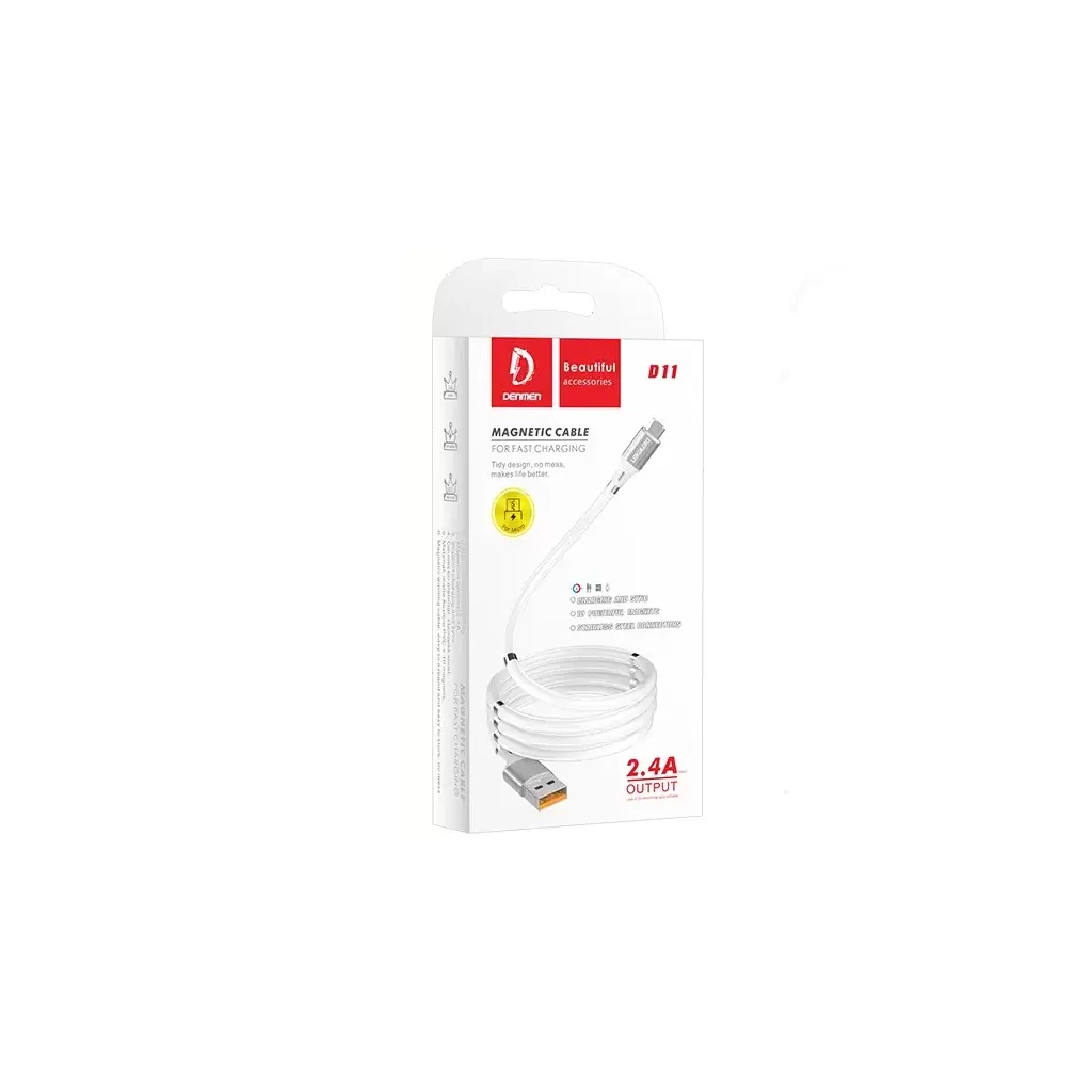 Дата кабель USB 2.0 AM to USB-C 1.0m 2.4A white Denmen (DN-D11T-WH) Дата кабель USB 2.0 AM to USB-C 1.0m 2.4A white Denmen (DN-D11T-WH)