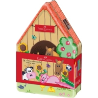 Felt pens Faber-Castell Connector Farm in a metal gift box 18 colors (32475)